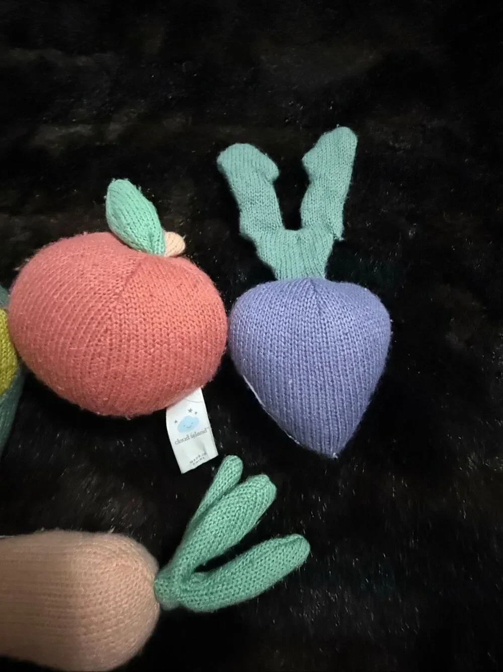 Cloud Island Vegetable Plush Toy Pretend Play Kitchen Rattles Baby Set 5 Fruits